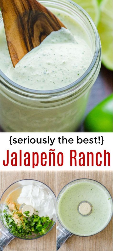 Avocado Lime Ranch Dressing, Jalapeño Ranch, Jalapeno Ranch Dressing, Waldorf Salad Recipe, Soup Appetizers, Ranch Dressing Recipe, Ranch Recipe, Salad Dressing Recipes Homemade, Fish Salad