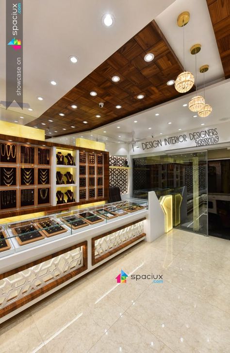 Here you will find photos of interior design ideas. Get inspired! Showroom Ceiling, Store Counter Design, Arjun Das, Jewellers Shop, Houses Inside, Shop Counter Design, Jewelry Showroom, Furniture Store Design, Jewelry Store Interior