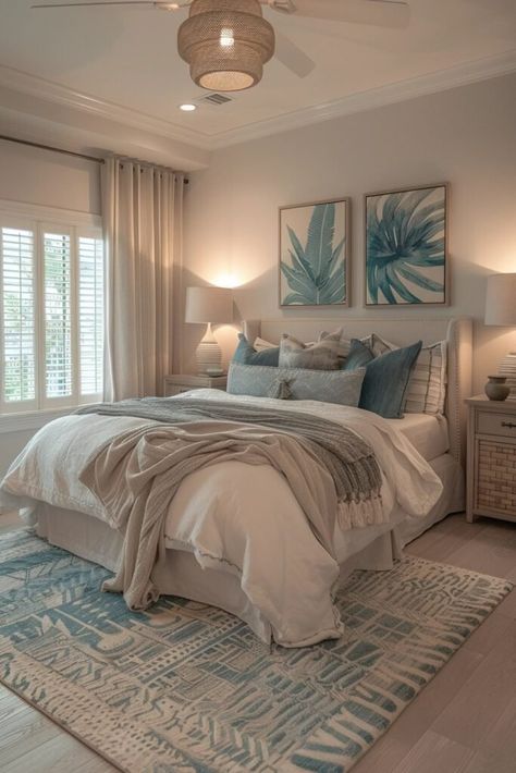 29 Coastal Boho Bedroom Ideas You Have To See Unique Lanterns, Coastal Boho Bedroom, Seaside Bedroom, Boho Bedroom Inspirations, Surf Room Decor, Uni Dorm, Sophisticated Boho, Vibe Bedroom, Beach Themed Bedroom