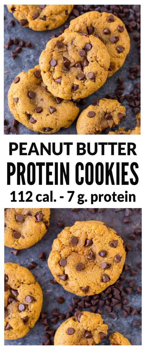 Healthy Homemade Peanut Butter Protein Cookies. Low carb and just 112 calories with 7 grams of protein each! Flourless, easy, gluten free recipe made with vanilla whey protein. Stop wasting money on Quest protein cookies and make this simple recipe instead! #proteincookies #peanutbutter #lowcarb #healthy Protein Cookies For Kids, Healthy Protein Cookie Recipes, Pe Science Protein Recipes, Whey Protein Cookies, Homemade Protein Cookies, Peanut Butter Oatmeal Protein Cookies, High Protein Breakfast Cookies, Protein Cookies Healthy, No Bake Protein Cookies