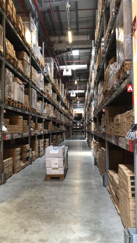 Warehouse For Business, Ikea Warehouse, Warehouse Aesthetic, Warehouse Office Design, Working Retail, Business Vision Board, Fashion Dream Job, Warehouse Design, Dentist Appointment