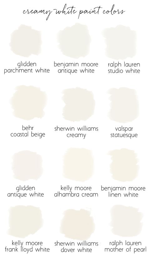 creamy white paint colors Creamy White Paint Colors, Creamy White Paint, Design Seed, Interior Paint Colors Schemes, Dover White, Paint Color Schemes, Exterior Paint Colors For House, White Paint Colors, Casa Exterior