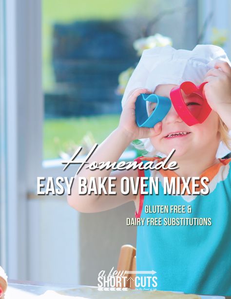 Save your money and make your own Easy Bake Oven mixes with these simple recipes for just pennies! Plus you can make them gluten free & dairy free if your child has allergies or intolerances! Gluten Free Easy Bake Oven Recipes, Easy Bake Oven Recipes Diy Cake Mixes, Easybake Oven Mixes, Ez Bake Oven Recipes Kids, Easy Bake Oven Recipes Kids Cookies, Homemade Muffin Mix, Easy Bake Oven Mixes, Easy Bake Oven Recipes, Easy Oven Recipes