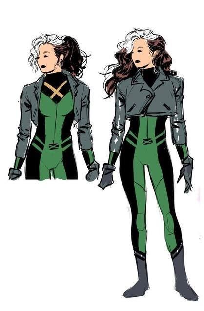 Rogue Redesign, Rogue Xmen Costume, Superhero Costume Design, Superhero Redesign, Suit Concept Art, Rogue Xmen, Marvel Rogue, Marvel Character Design, Superhero Suits