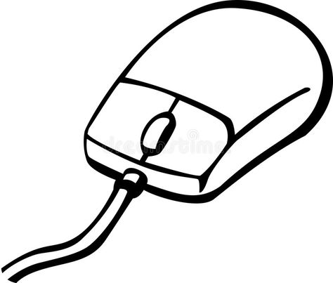 Mouse Drawing Computer, Input Devices Of Computer Drawing, Parts Of Computer Drawing, Computer Clipart, Mouse For Computer, Mouse Vector, Wall Painting Flowers, Simple Objects, Computer Drawing