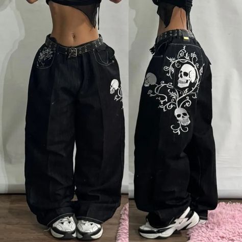 Baggy Jeans Women, Style Wide Leg Pants, Y2k Harajuku, Street Jeans, Denim Decor, 2 Piece Skirt Set, Women Y2k, Casual Wide Leg Pants, Pants Fit