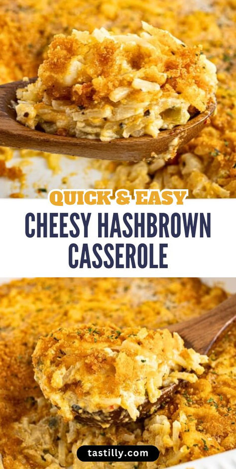 This Easy Cheesy Hashbrown Casserole is the perfect side dish for any holiday meal or weeknight dinner. Easy to prepare and with a crunchy cornflake topping, this cheesy casserole will be your family’s next favorite meal! Cheesy Hashbrown, Hashbrown Casserole Recipe, Cheesy Hashbrown Casserole, Frozen Hashbrowns, Cheesy Hashbrowns, Hashbrown Casserole, Hashbrown Breakfast Casserole, Cheddar Cheese Soup, Hash Brown Casserole