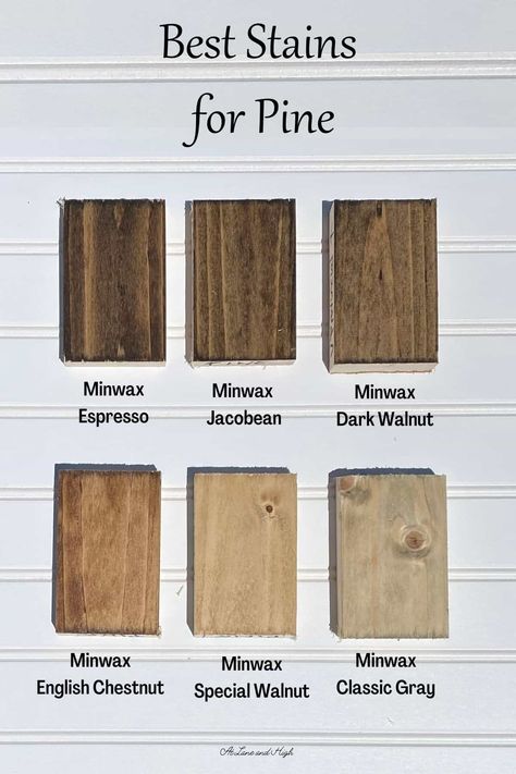 Pine is an inexpensive wood that is readily available in most places. Today we will explore different colors of stains and show you which ones are the best wood stains for pine. Pine Stain Colors, Staining Pine Wood, Best Wood Stain, Special Walnut Stain, Stain On Pine, Minwax Stain, Pine Doors, Floor Stain, Wood Stains