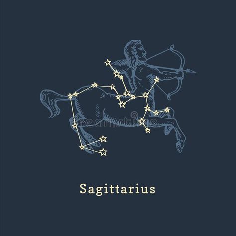 Zodiac Constellation Of Sagittarius In Engraving Style. Vector Retro Graphic Illustration Of Astrological Sign Centaur. Stock Vector - Illustration of icon, isolated: 178150182 Zodiac Constellation Art, Sagittarius Art, Sagittarius Tattoo, Sagittarius Constellation, Sagittarius Astrology, You Are My Moon, Constellation Art, Zodiac Signs Sagittarius, Astrology Art