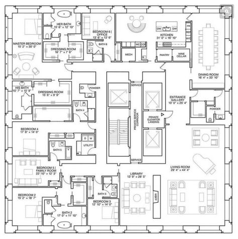 432 Park Ave / NYC New York Penthouse Floor Plans, 432 Park Avenue Nyc, Penthouse Floor Plan, Penthouse Apartment Floor Plan, Park Avenue Apartment, 432 Park Avenue, Manhattan Penthouse, Apartment Floor Plan, Luxury Penthouse