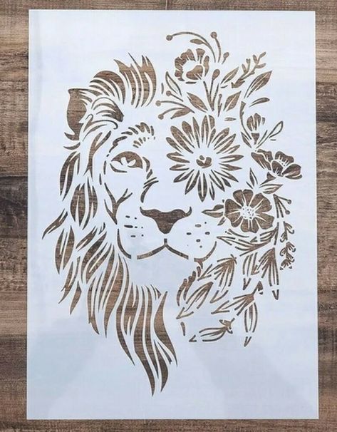 Lion Stencil, Word Stencils, Stencil Decor, Animal Stencil, Diy Wall Painting, Quilled Creations, Drawing Stencils, Mandala Stencils, Scratch Art