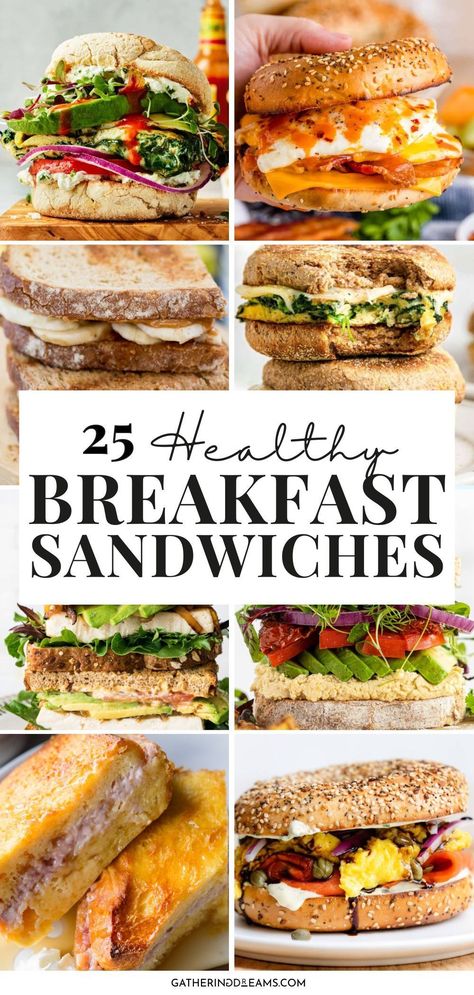 Healthy Breakfast Sandwiches, Breakfast Sandwich Ideas, Easy Breakfast Sandwich, Healthy Breakfast Sandwich, Breakfast Sandwich Recipes, Sandwich Ideas, Breakfast Routine, Healthy Sandwiches, Breakfast Sandwiches