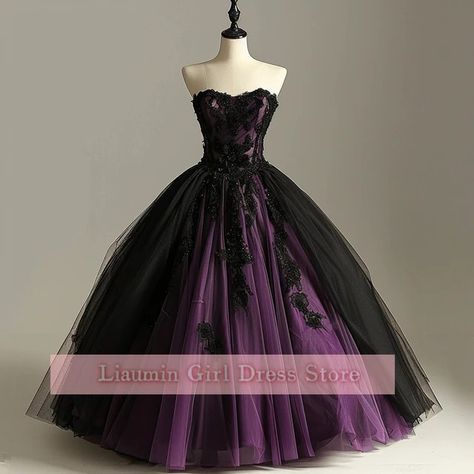 Midnight Purple Quince Dress, Purple And Black Quinceanera Dresses, Black And Purple Quinceanera Dresses, Dark Purple And Black Quinceanera Dresses, Black And Dark Purple Wedding Dress, Black And Pirple Wedding Dress, Black Quinceanera, Purple Quinceanera, Dark Purple Wedding