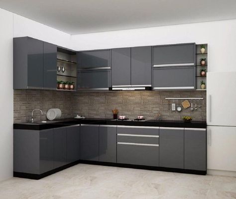 kitchan farnichar design L Shaped Kitchen Interior, Latest Modular Kitchen Design, L Shaped Modular Kitchen, Kitchen Interior Modern, Kitchen Colour Combination, Latest Kitchen Designs, Simple Kitchen Design, Kitchen Modular, Modern Kitchen Cabinet Design