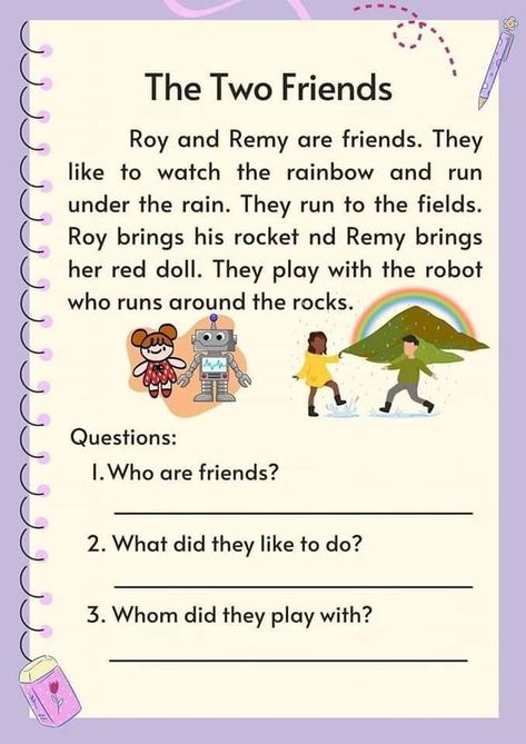 worksheets for kids | Readings & Short Stories For Group 1- 2 - 3 Students | Facebook English Short Story With Pictures, English Comprehension For Grade 2, Grade 1 Short Stories, English Reading For Grade 2 Student, Passage Reading For Grade 2, Short Passage For Grade 1, Reading Stories For Grade 1, Reading Materials For Grade 2 English, Reading Materials Grade 3