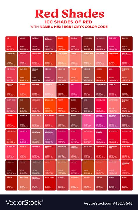 Red Color Wheel, Pantone Red Color Palettes, Types Of Red Color, Pantone Red Shades, Red Pallet Color, Red Shades Colour Palettes, Red Pallete Color, Red Palette Color, Red Colour Shades