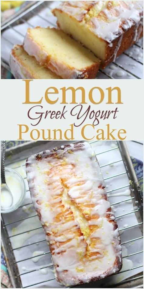 Greek Yogurt Pound Cake, Yogurt Pound Cake Recipe, Yogurt Pound Cake, Lemon Greek Yogurt, Breakfast Yogurt, Lemon Yogurt Cake, Yogurt Dessert, High Protein Desserts, Donut Muffins