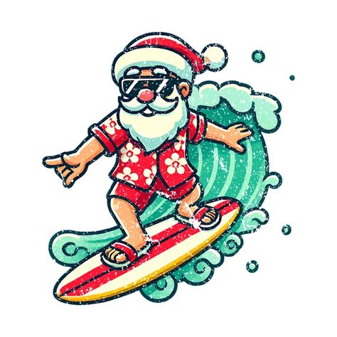 Check out this awesome 'Surfing+Santa%3A+Tropical+Christmas+in+July+Vacation+Vibes' design on @TeePublic! Surfer Christmas, Surfing Christmas, Beach Christmas Decorations, Surf Painting, Surfing Santa, Christmas Drawings, Wood Slice Crafts, Shirt Drawing, Summer Christmas