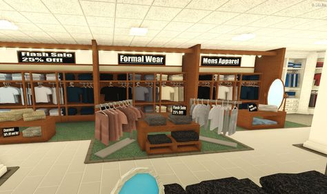 Bloxburg Furniture Store, Clothes Shop Bloxburg, Bloxburg Clothes Shop, Bloxburg Shopping Center, Bloxburg Shops Ideas, Bloxburg Clothing Store, Bloxburg Store, Bloxburg Business, Bloxburg Store Ideas