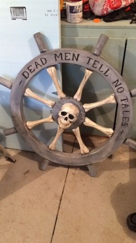 Pirate Ship Wheel, Pirate Halloween Decorations, Adult Halloween Party Decorations, Pirate Halloween Party, Pirate Props, Dead Men Tell No Tales, Pirate Wedding, Pirate Room, Deco Marine