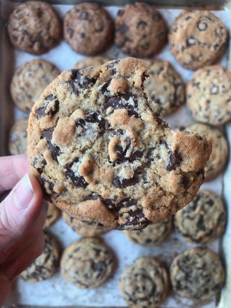 The Perfect Chocolate Chip Cookies | Williams-Sonoma Taste Baking Chocolate Chip Cookies, Gooey Chocolate Chip Cookies, Perfect Cookies, Chocolate Chip Cookies Ingredients, Homemade Dessert, William Sonoma, Perfect Chocolate Chip Cookies, Cookie Flavors, Chocolate Chip Recipes