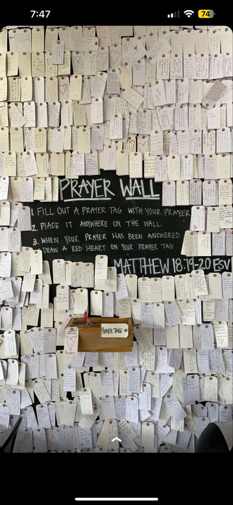 Christian Booth Ideas, Prayer Corner Classroom, High School Ministry Room, Prayers And Praises Wall, Classroom Prayer Wall, Classroom Collage Wall, Prayer Board Ideas Aesthetic Black, Biblical Bulletin Board Ideas, Teen Classroom Decor Church