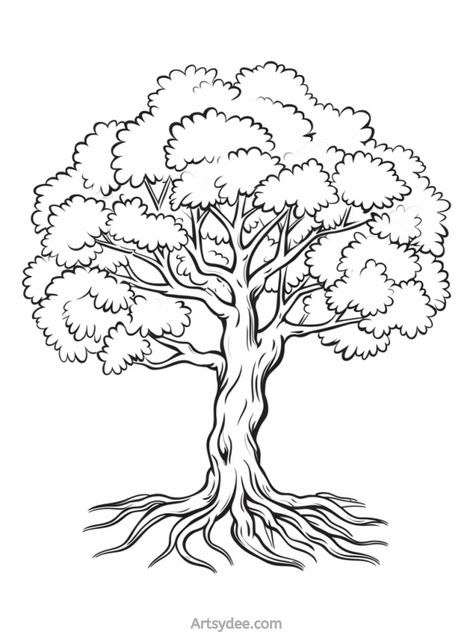 20+ Outline Drawing Ideas & How To Create Your Own - Artsydee | Drawing, Painting, Craft & Creativity Drawing Trees Simple, Aesthetic Tree Drawing, Tree Ideas Drawing, Drawing For Class 3, Flower Tree Drawing, Outline Drawing Ideas, Tree Outline Drawing, How To Draw A Tree, Tree Drawing Sketch