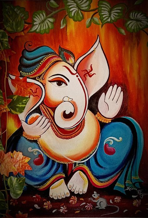 Ganesh Ji Wall Painting, Ganesh Ji Acrylic Painting On Canvas, Lord Ganesha Acrylic Painting, Ganpati Ji Painting, Ganesha Ji Drawing, Ganesh Ji Painting Easy, Ganesh Wall Painting, God Painting Indian Easy, Ganesha Painting Acrylics Easy