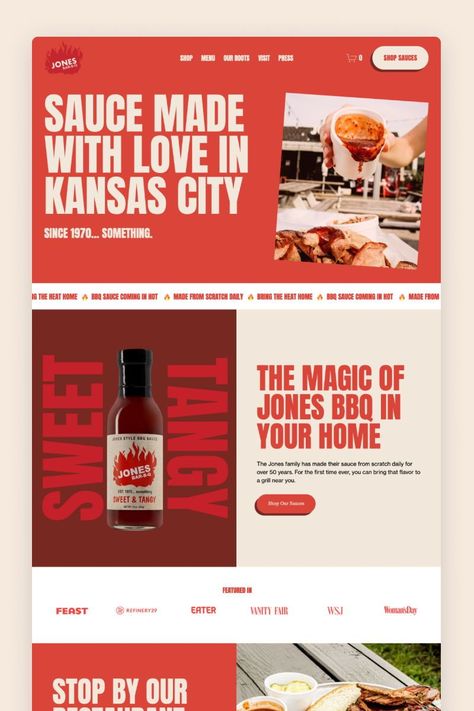 Website Design Examples, Best Website Design Inspiration, Sauce Website Design, Fast Food Website Design, Website Restaurant Design, Website Design Restaurant, Masculine Website Design, Recipe Website Design, Brown Website Design