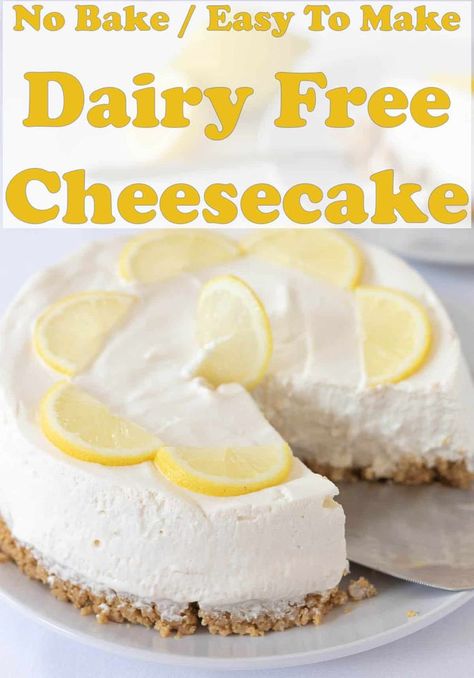 Lactose Free Cheesecake, Popular Cheesecake Recipes, Dairy Free Cheesecake Recipe, Low Fat Cheesecake, Lactose Free Cheese, Dairy Free Cheesecake, No Bake Recipe, Cheesecake Toppings, Yummy Desserts Easy