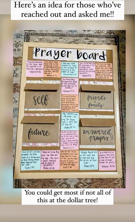 Bible Project Ideas, Classroom Prayer Corner, Prayer Closet Small Space, Bible Board Ideas, Bible Study Activities For Women, Family Prayer Board, Prayer Board Inspiration, Prayer Closet Ideas Spaces, Prayer Board Ideas Aesthetic