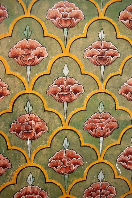 India, patterns, colors | Niels_J | Flickr India Pattern, Indian Patterns, Indian Prints, Arte Sketchbook, Green And Yellow, Vintage Wallpaper, Textile Patterns, Textile Prints, Indian Art