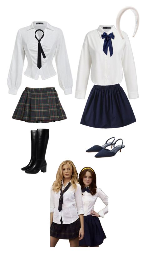 #serena #blair #gossipgirl #gossipgirloutfits Serena And Blair Costume, Gossip Girl Outfits Serena, Gossip Girl Halloween Costume, Gossip Girl Outfits Blair, Serena Blair, Serena And Blair, Blonde Halloween Costumes, Eve Costume, Halloween Duos