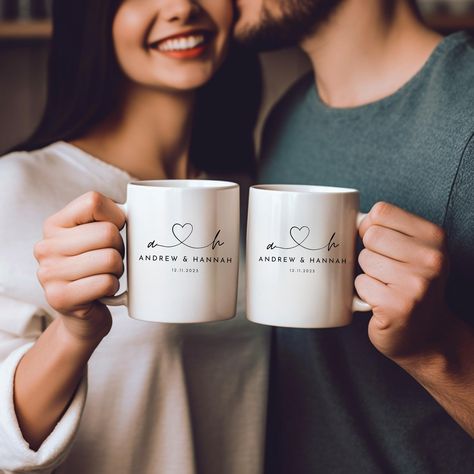 Personalized Mr & Mrs Coffee Mugs, Custom Wedding Gift, Personalized Wedding Mugs, Engagement Gift Wedding Planning Mug, Couples Mugs, Bf Gift, Mr Mrs Mugs, Wedding Mug, Ideas Regalo, Engagement Mugs, Balloon Clipart, Wedding Souvenir