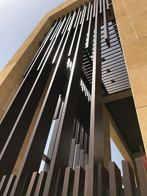 Facade Skin, Timber Facade, Wood Louver, Library Concept, Timber Screen, Conceptual Model Architecture, Temporary Architecture, Retail Facade, Hotel Lobby Design