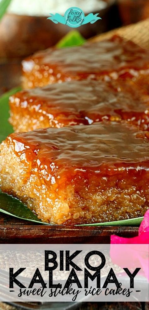 Filipino Sticky Rice, Filipino Rice Cake, Native Filipino, Filipino Party, Biko Recipe, Phillipino Food, Filipino Rice, Bibingka Recipe, Filipino Dessert Recipes