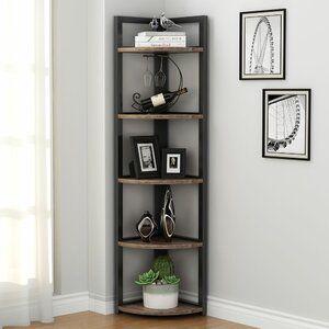 Corner Shelves Living Room, Corner Shelf Ideas, Corner Storage Shelves, Corner Shelving Unit, Small Bookcase, Corner Bookshelves, Small Bookshelf, Home Office Kitchen, Bookshelf Storage