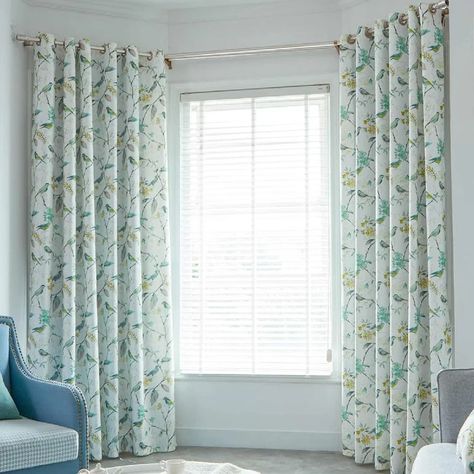 WISTINGFUR Linen Grommet CurtainsWindow Panels For Bedroom Living Room, One Panel, 52X63 | Wayfair Green Birds, Curtains Blackout, Linen Curtains, Grommet Curtains, Window Panels, Printed Linen, Birds, Curtains, Living Room