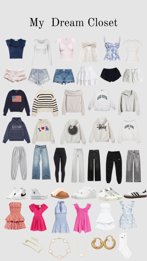 my dream closet :) #outfitinspo #beauty #preppy #aesthetic#thatgirl #dream #clothes #lululemon #nike Clothes Must Haves, Shein Back To School, Shein Back To School Outfits, Clothes Lululemon, My Dream Closet, Simple Outfits For School, Outfit Inspo Casual, Everyday Fashion Outfits, Lazy Day Outfits