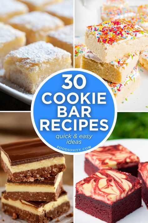 This collection of 30 cookie bar recipes showcases the versatility and delight that cookie bars bring to the table. From classic flavors to innovative combinations, each recipe offers a unique way to enjoy the simplicity and joy of baking. Cookie bars are more than just a treat; they’re a canvas for creativity, a means to bring people together, and a way to celebrate special moments with sweetness and warmth. Cookies For Potluck, Baked Bars Desserts, Bar Cookies Recipes 9x13, Bar And Cookie Recipes, Sheet Cookie Bars, Cookie Sheet Cookie Bars, Easy Bars Recipes 9x13, Cookie Bar Recipes Easy, Cookie Bars 9x13