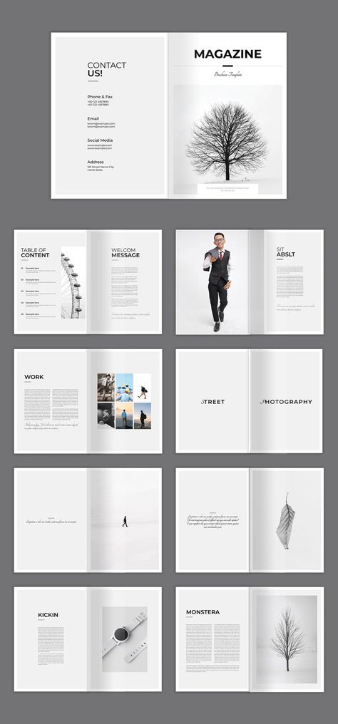 Minimal Magazine Template for Adobe InDesign Minimal Magazine Layout, Magazine Examples, Graphic Magazine, Minimal Magazine, Adobe Indesign Templates, Indesign Magazine, Indesign Magazine Templates, Indesign Templates, Adobe Creative Cloud