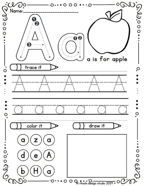 A is For: ABC Worksheets for Free Pre K Letter A Worksheets, Pre K Abc Worksheets, Free Printable Letter A Worksheet, Letter A Trace Worksheet, Writing The Alphabet Free Printable, Letter A Phonics Worksheet, Preschool Letter A Worksheets, Abc Practice Sheets Free Printables, Letter Worksheets For Kindergarten