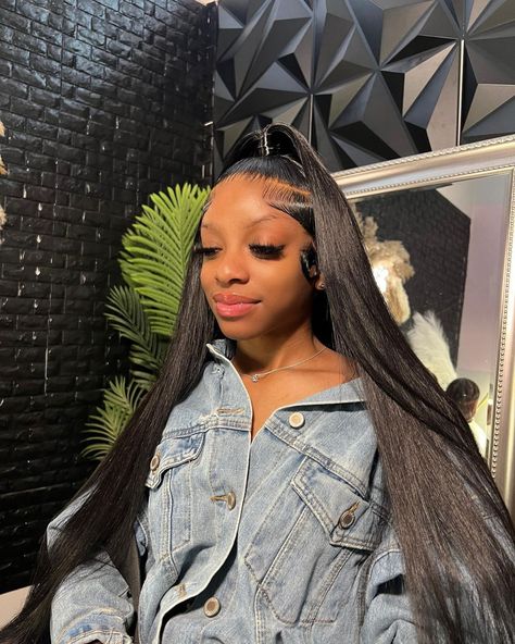 Lace Front Straight, Straight Human Hair Wigs, Weave Ponytail Hairstyles, Frontal Wig Hairstyles, Sew In Hairstyles, Quick Weave Hairstyles, Quick Braided Hairstyles, Frontal Hairstyles, Pretty Braided Hairstyles