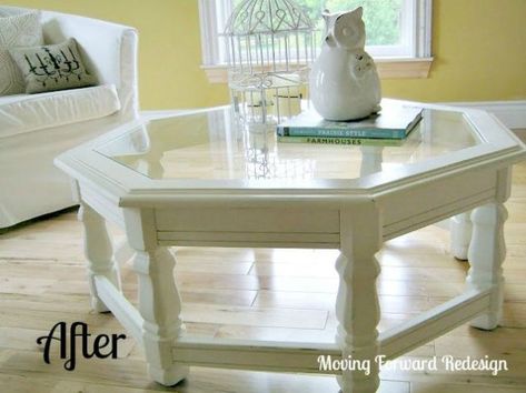 You're totally going to want to redo your coffee table too! #DIY #Upcycle #CoffeeTable #DesignOnADime Paint Transformation, Chalk Paint Coffee Table, Coffee Table Makeover, Old Coffee Tables, White Coffee Table, Painted Coffee Tables, Paint Projects, Table Makeover, Annie Sloan Chalk Paint