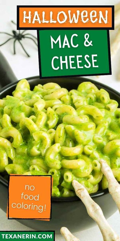 Halloween Mac and Cheese - Texanerin Baking Toxic Mac And Cheese Halloween, Toxic Waste Mac And Cheese, Halloween Food Sides, Beetlejuice Food Ideas, Beetlejuice Snacks, Halloween Mac And Cheese, Beetlejuice Dinner, Halloween Inspired Food, Spooky Halloween Dinner