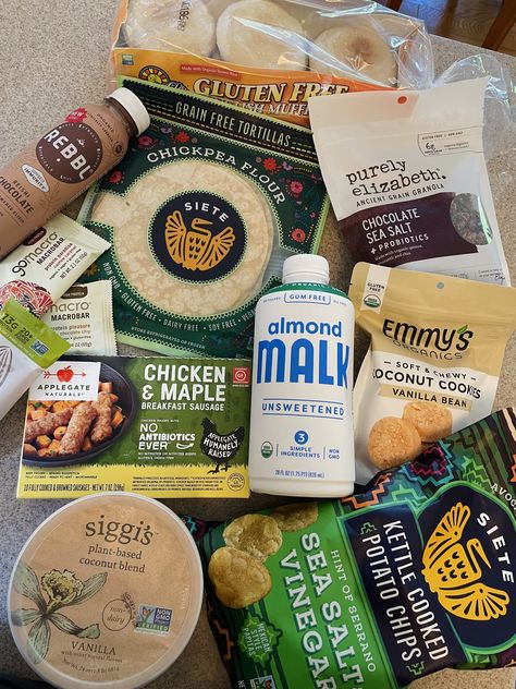 Whole Foods Haul Aesthetic, Siete Tortillas Recipes, Healthy Snacks To Buy At The Store, Go Macro Bars, Siete Chips, Grocery Restock, Wellness Queen, Healthy Grocery Haul, Wellness Vibes