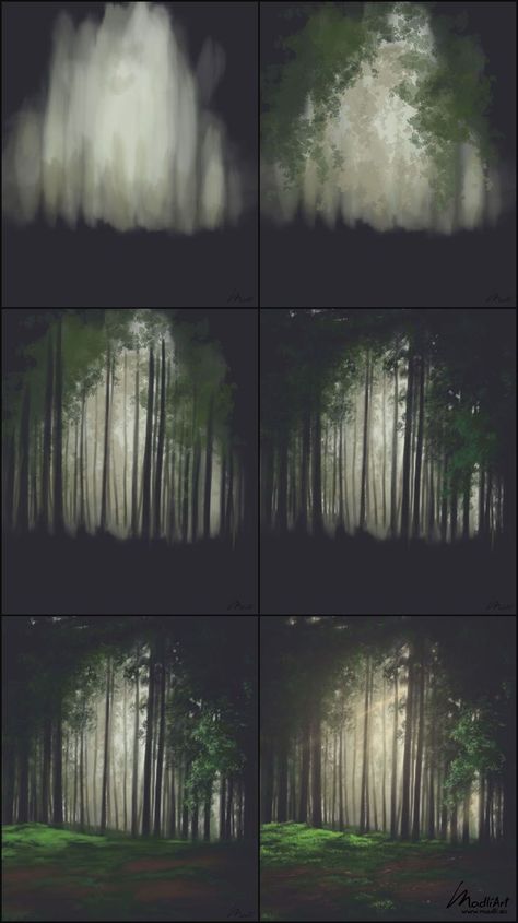 Forest Digital Painting, Guide Illustration, Illustration Environment, Nature Sketchbook, الفن الرقمي, Lush Forest, Concept Art Tutorial, Color Study, Digital Art Beginner