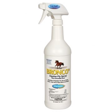 Farnam Bronco® Equine Fly Spray kills and repels six fly species, ticks, gnats and mosquitoes. Use it on your horses, ponies and foals and in your barns and stables. The spray has a pleasant citronella scent. Horse Fly Spray, Barns And Stables, Fly Spray For Horses, Horse Grooming Supplies, Small Horse Barns, Deer Fly, Deer Ticks, Ticks On Dogs, Fly Control