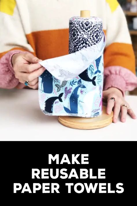 How to Make Reusable Paper Towels Cloth Paper Towels, Japanese Wrapping Cloth, Japanese Wrapping, Reusable Gift Wrap, Paperless Towels, Diy Towels, Reusable Paper Towels, Unpaper Towels, Reusable Pad