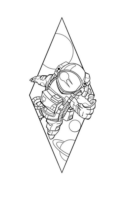 Traceable Tattoo Designs, Space Tattoo Outline, Astronaut Tattoo Stencil, Astronaut Outline, Stencil Outline Tattoo, Astronaut Tattoo Design, Astronaut Sketch, Tattoo Outline Drawing Stencil Design, Tattoo Astronaut